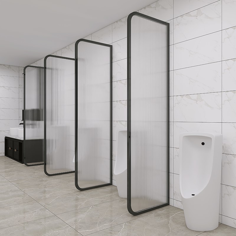 Public Tempered Glass Urinal Screen Partition Cubicle Toilet WC Divider Board
