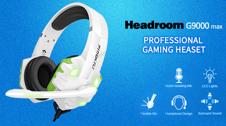 LED Light Noise Cancelling PC Gaming Headset with 2.2m Cable Waterproof For PS4 Gamers