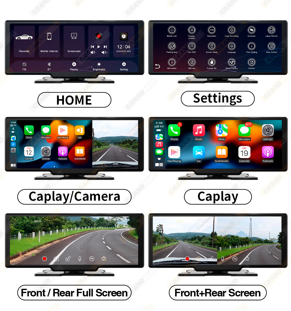 GPS 4K Dual Lens Vehicle Blackbox DVR 2160P Android Auto Dash Cam Dashboard Car