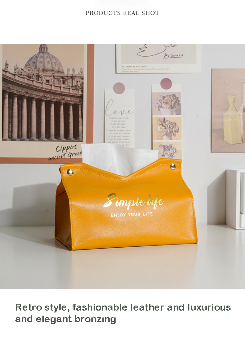 Custom Mini PU Leather Car Tissue Box Holder for Chic and Practical Storage