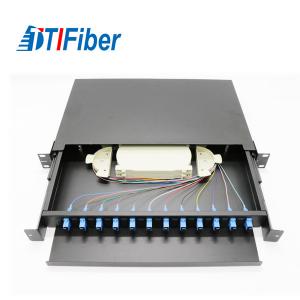 China Light Structure Fiber Optic Connection Box , Fiber Optic Patch Box 12 Cores 1U on sale