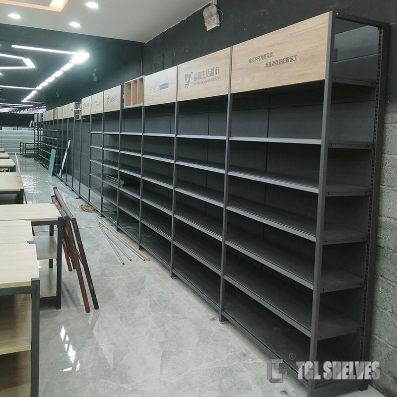 Heavy duty supermarket display shelf 100kg layer capacity 1600mm 1800mm height