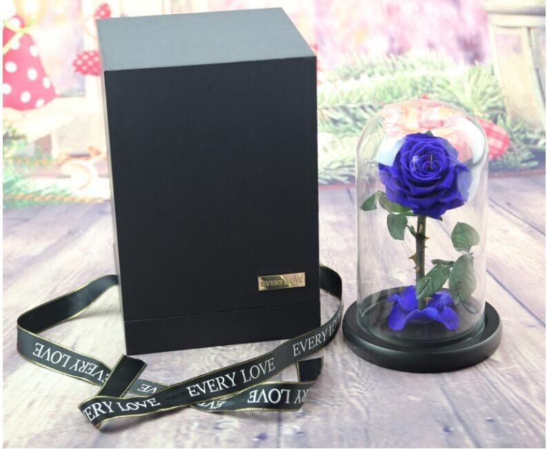 Preserved Flower Eternal Rose in Glass Long Lasting Flowers Home Decoration Everlasting Flowers
