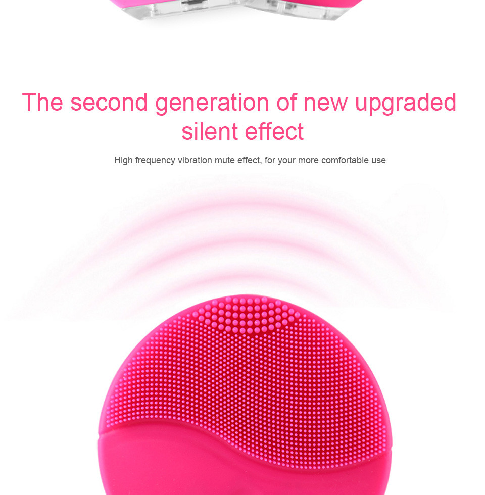 Handy Natural Silicone Electric Facial Cleanser Face Cleaning Toning Device Face Cleanser And Massager Pore Cleansing