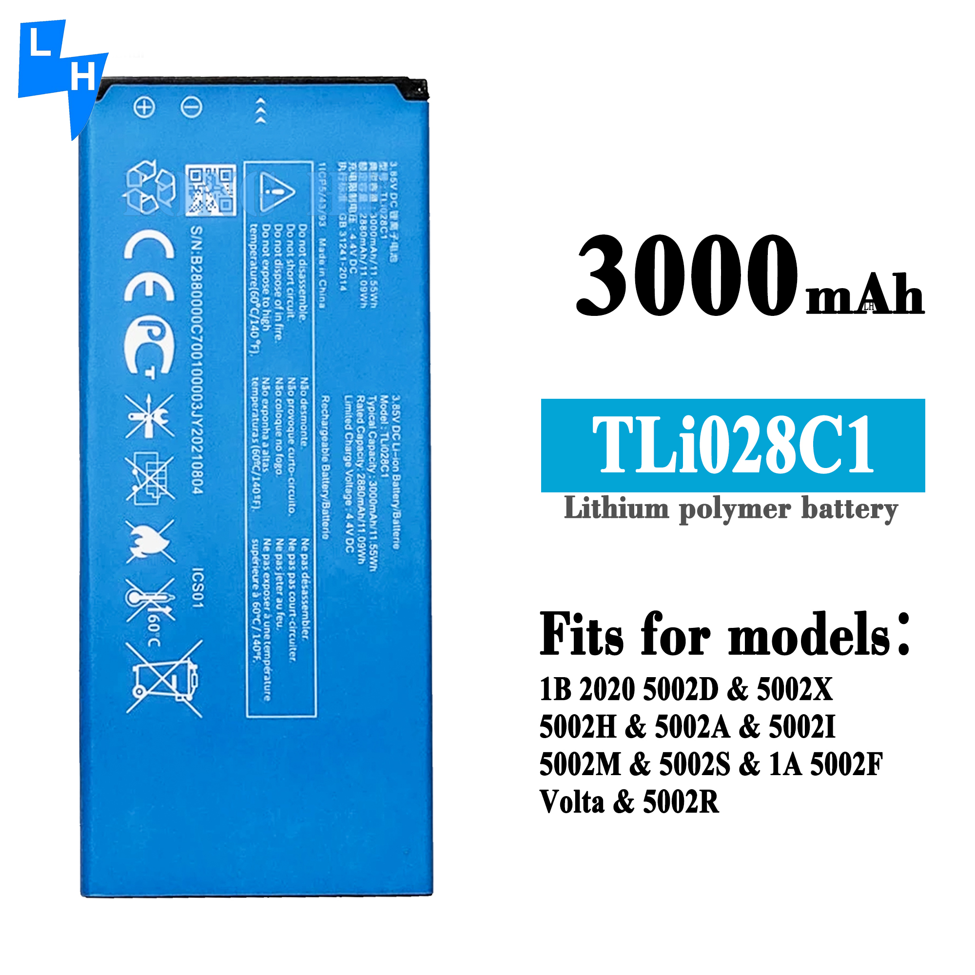 3000mAh TLi028C1 Battery for Alcatel 1B 2020 5002D 5002X 5002A 5002F 5002I 5002M 5002S
