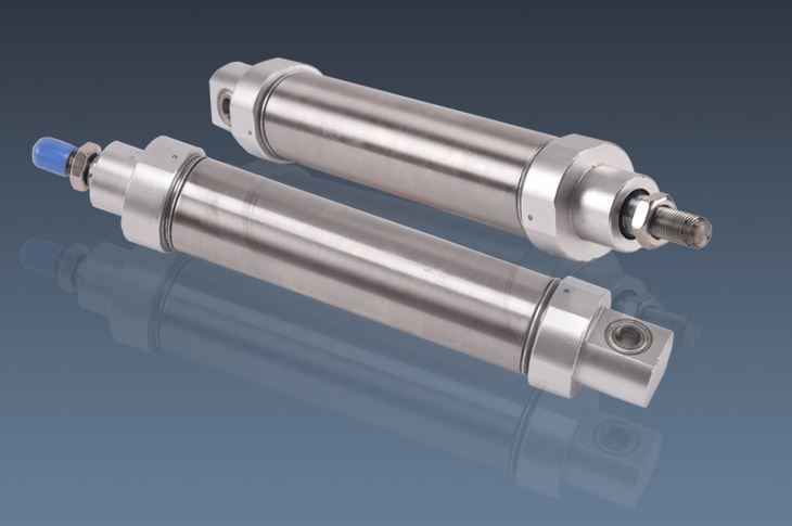 Stainless Steel Material Double Acting Pneumatic Air Cylinder Silver Color