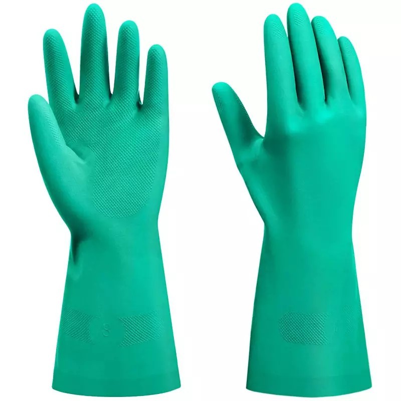 Black industrial chemical protective gloves resistant to acid and alkali of emulsion