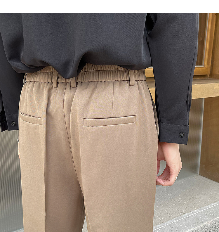 American Spring and Summer Trousers Men's Loose Waisted Retro Paris Button Trousers