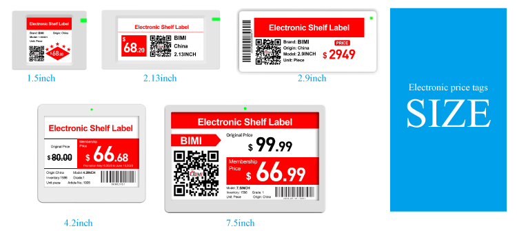 Supermarket Electronic Shelf Tag Three Color Eink E-paper Display Free SDK Included