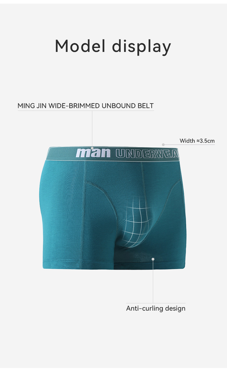 Breathable Mid Rise Plus Size Boxers Underwear Bamboo Mens Underwear Boxer Briefs
