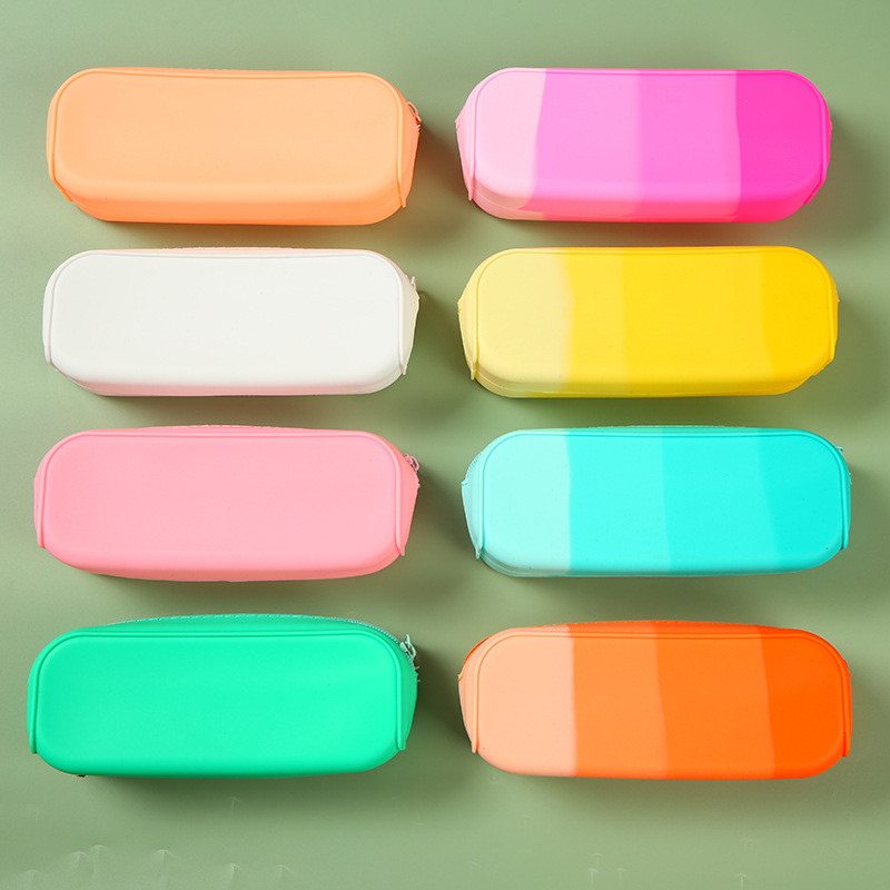 Zipper Silicone Pencil Holder BPA Free Great Durability for School Supplies Office College Teen Girls Adults