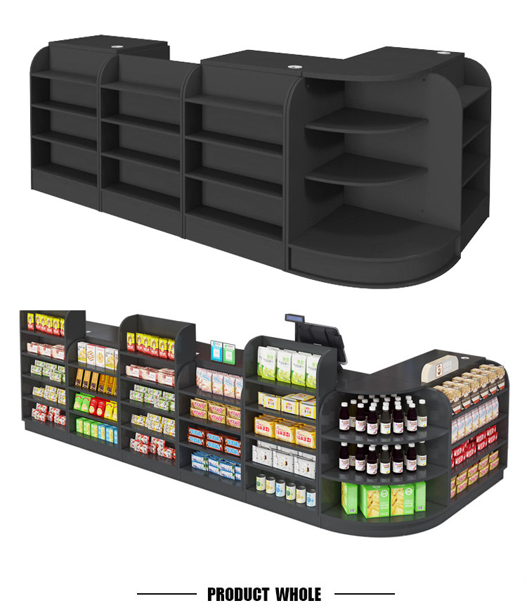 Customizable Stainless Steel Supermarket Checkout Counter With Conveyor Belt