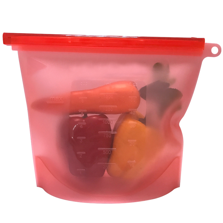 1000ML/1500ML Leakproof Easy Clean Fresh Sealing Vacuum Reusable Silicone Food Safe Storage Bag