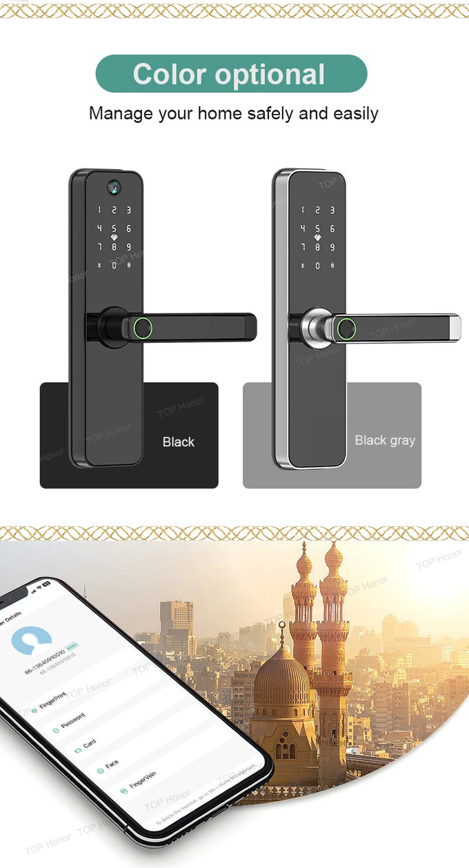 TTLock Smart Residential Electronic Door Locks Fingerprint Code Card Key Access Tuya App