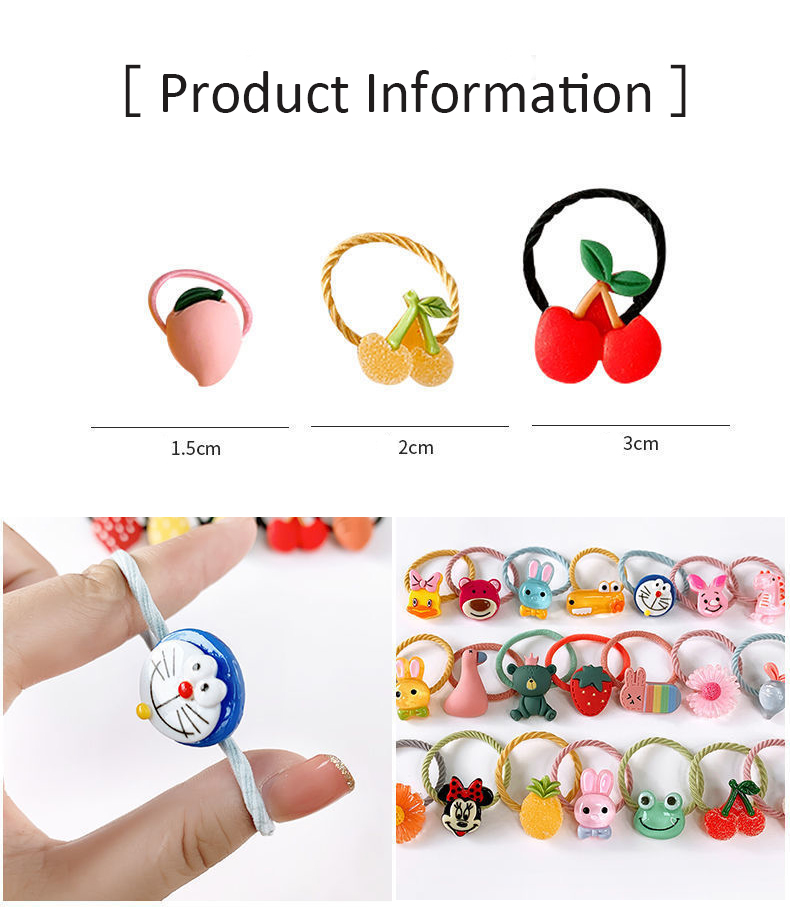 Kids Baby Girl Childrens Hair Set Fruit Hair Tie Animal Headbands 6.5cm