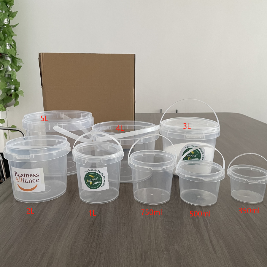 Tamper Proof Square Plastic Buckets with Lid and Handle Custom Color Printing Logo