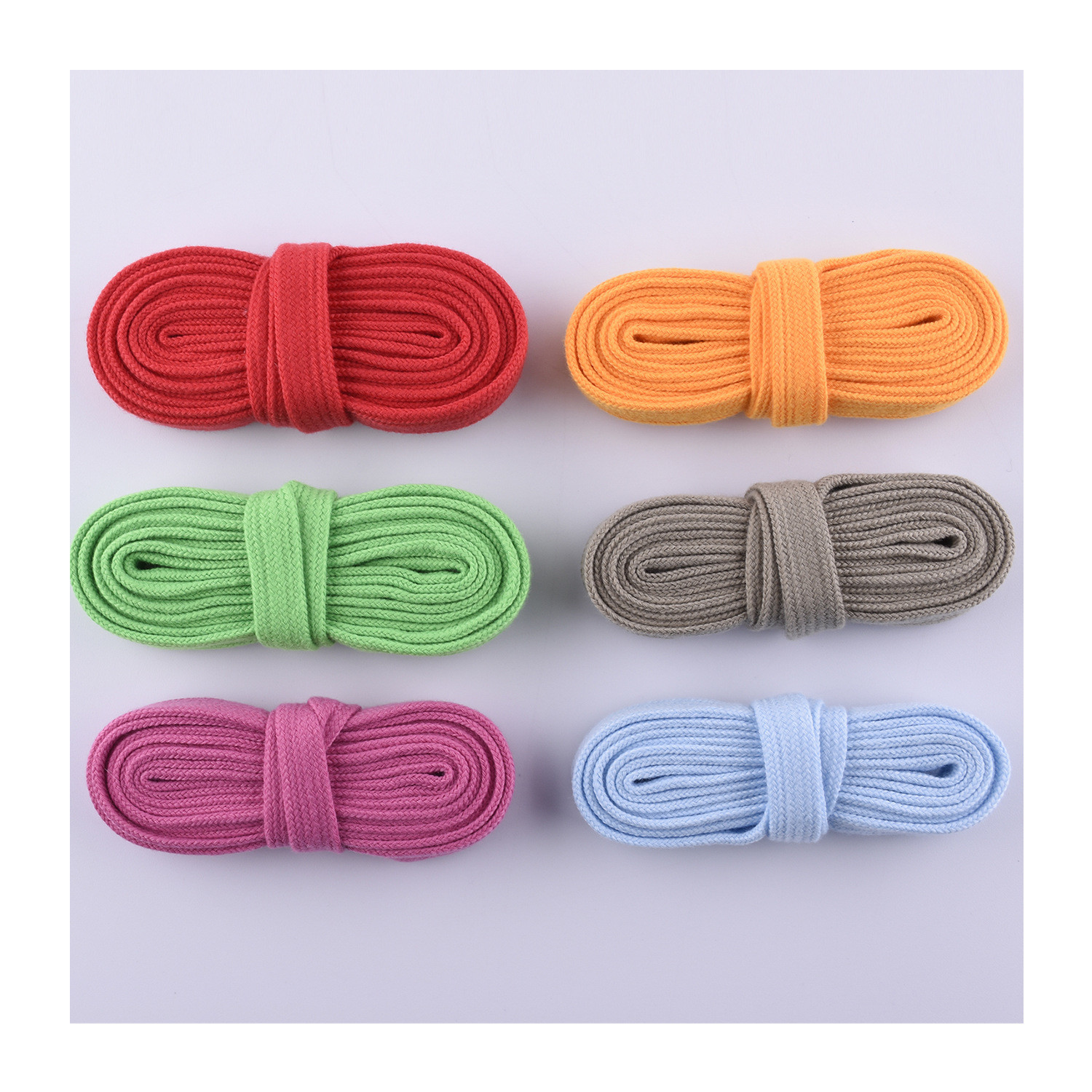 12mm Flat Braided Cotton Cord ISO14001 Coloured Macrame Cord