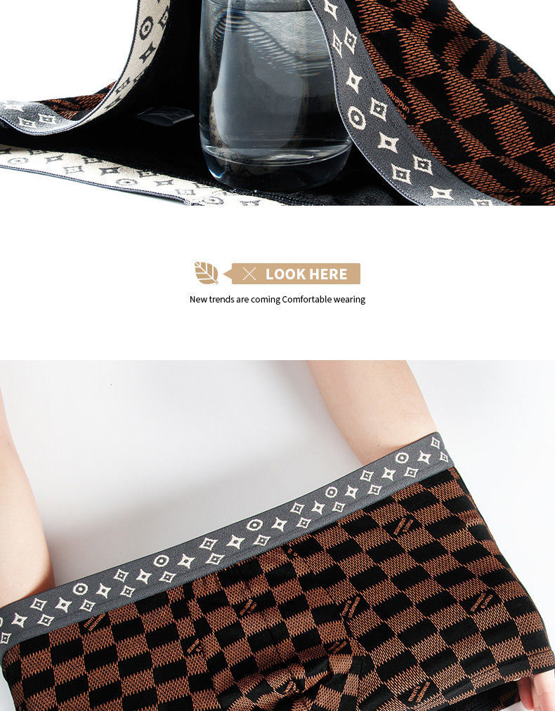Soft Comfortable Print Pattern Men Modal Underwear Mens Boxer Briefs