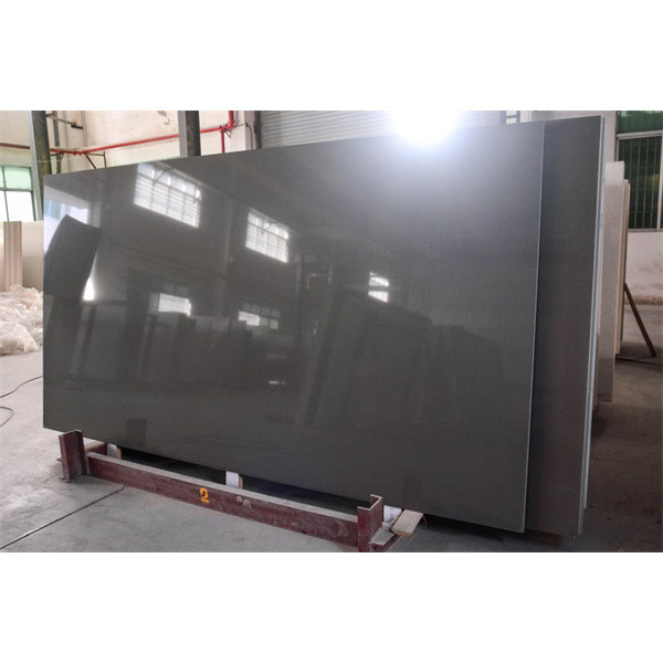 Polished 25MM Speckled Grey Quartz Stone With Kitchen Island