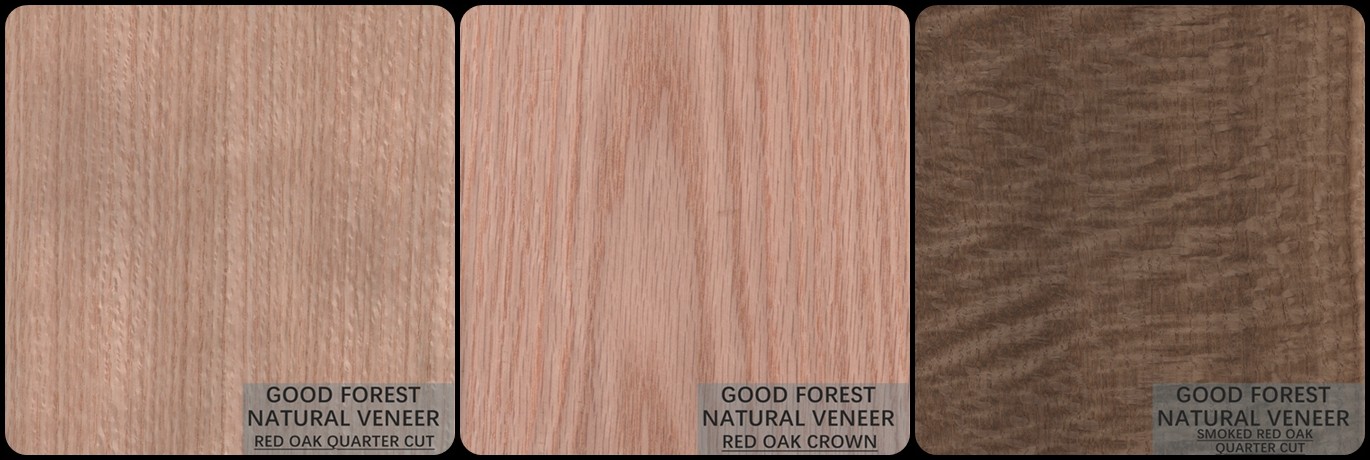Smoked Red Oak Wood Veneer / Natural Veneer Plywood Quarter Cut FSC