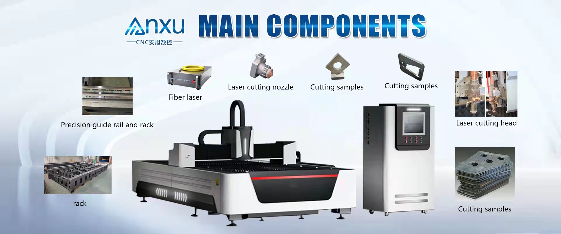 Long Service Life Metal Tube Laser Cutting Machine 3000*1500mm Cutting Area Industrial Laser Cutter