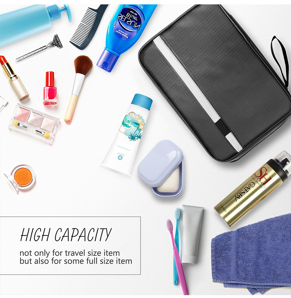 Unisex Folded Compact Toiletry Bag With 4 Compartments