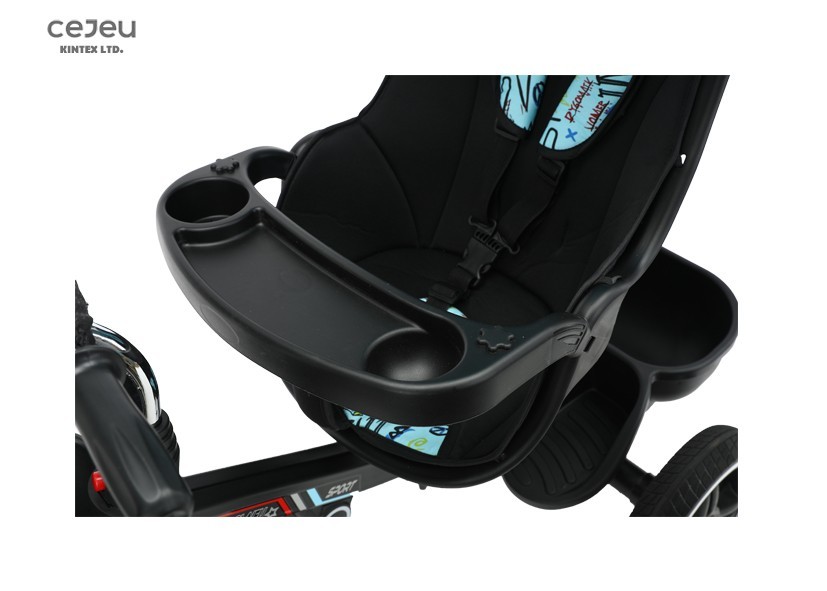 Pu Wheel Multifunction Kids Tricycle Black Blue Pink