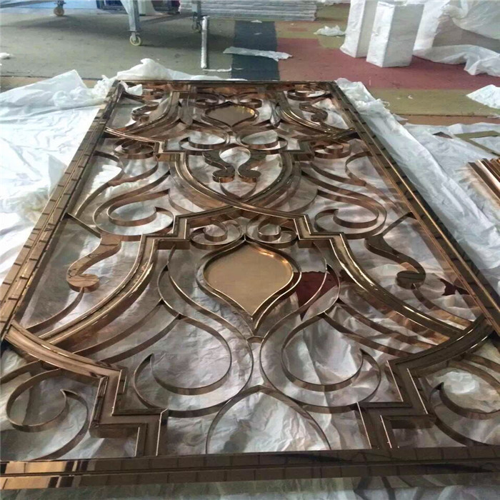 Bronze Metal Laser Cut Panels For Hotels Villa Lobby Interior Decoration