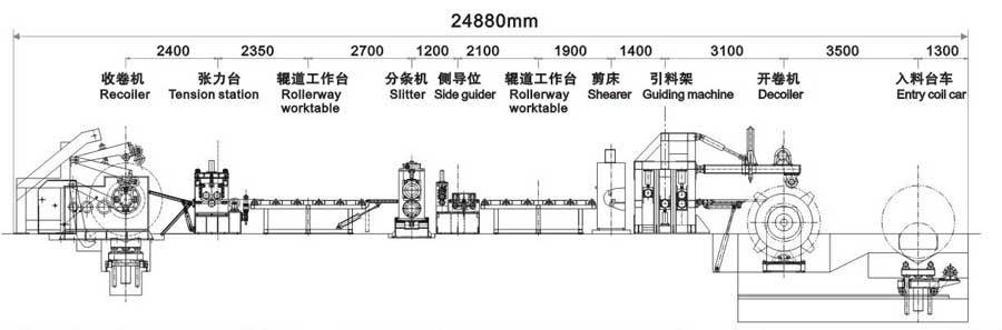 Metal steel coil slitting line shearing machine