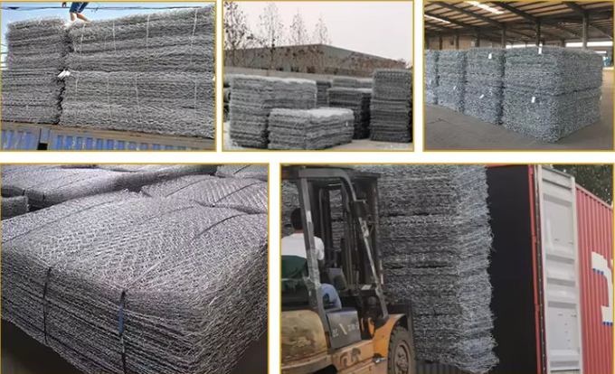 Galfan Wire Gabion Baskets For Preventing Of Rock Breaking 80*100mm