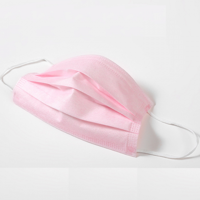 Soft Texture Pink Disposable Mask , Pink Face Mask General Size 17.5 * 9.5cm