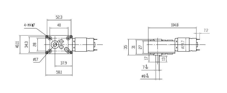 Factory price high performance 40SG2947-2266-27K High Torque Dc Worm Gear Motor 250RPM 24V 12V