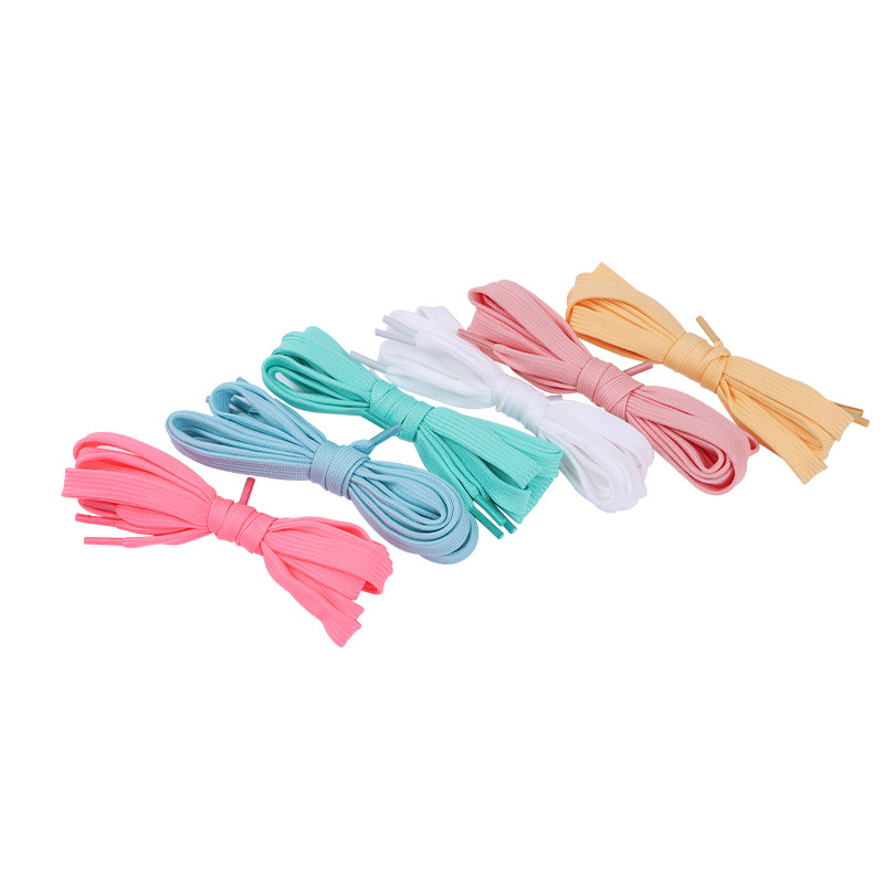 120cm Length Custom Flat Polyester Shoelace With Plastic Tips For Pants