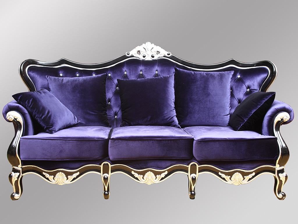 Villa living room furniture European-style solid wood hand-carved high-end Italian fabric sofa