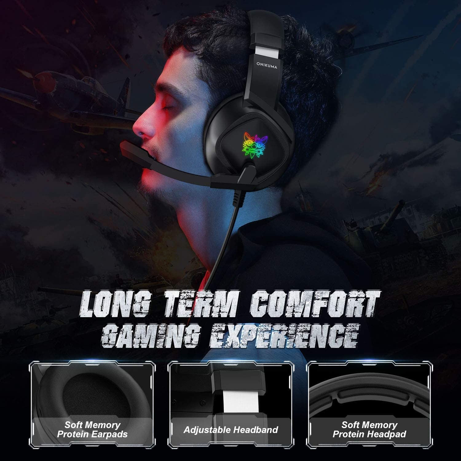 k19 32ohm 117dB Noise Cancelling Gaming Headphones