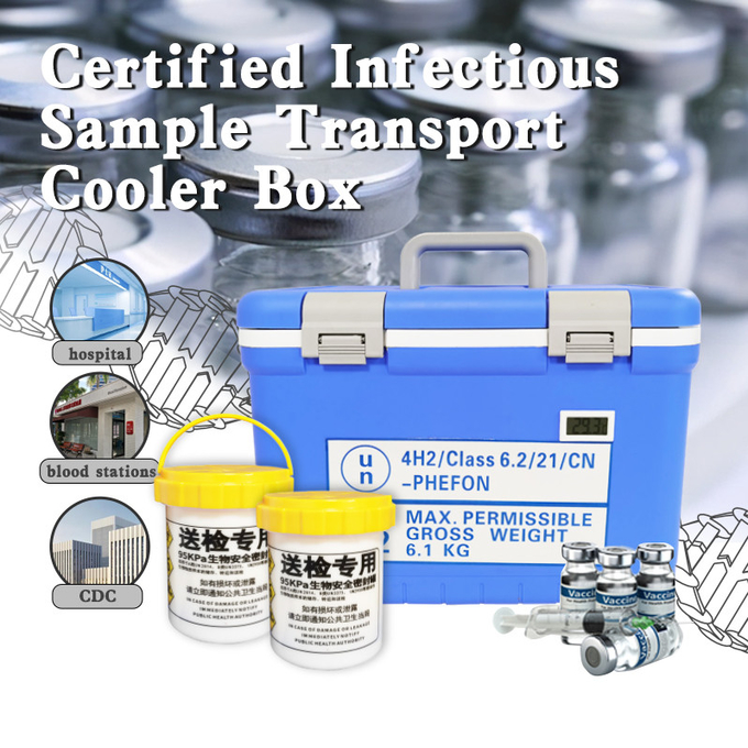 Phefon UN3373 Cold Chain Storage Insulation Cooler Box 12L Medical Cooler Box