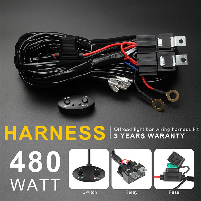 3m LED Light Bar Automobile Wire Harness 12V 300W For Switch Relay Kit