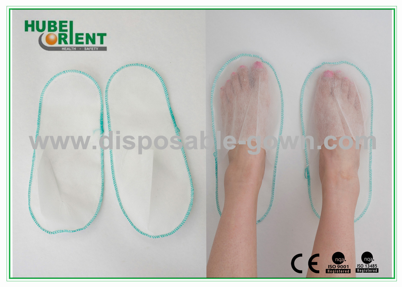 White Nonwoven Disposable Spa Slippers Lightweight Latex Free