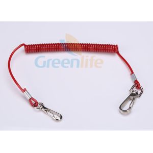 Buy cheap Stretchable Red Coil Tool Lanyard With Swivel Clips Custom Retainer product