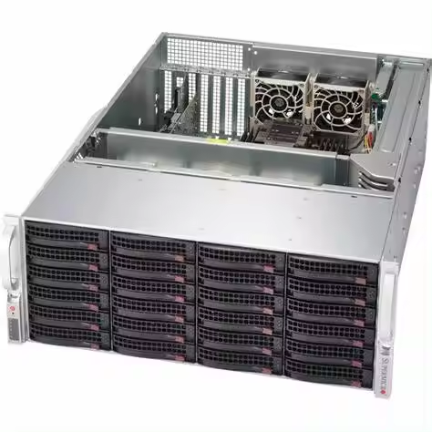 4U Rackmount Supermicro SSG-6049P-E1CR24H Server in Black for Server Environments