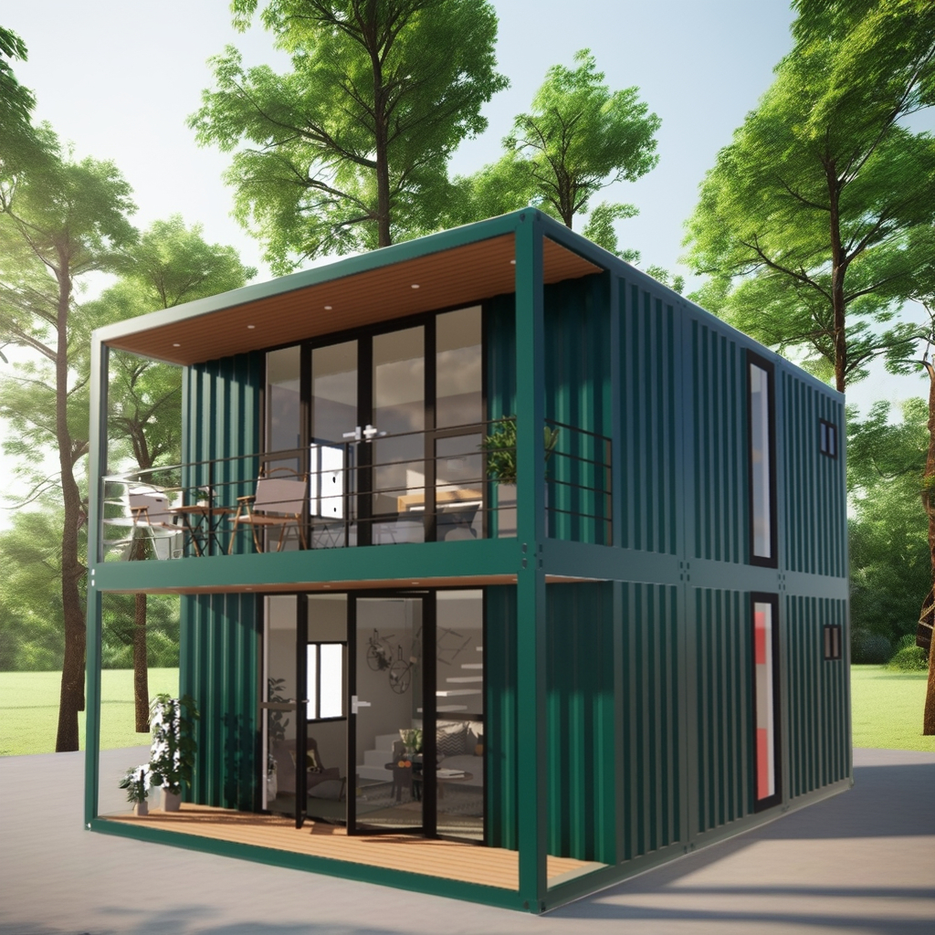 Customizable Double-Story Container House for Seaside Vacation Fireproof Prefabricated Forest Villa Resort Sizes 20ft 40ft