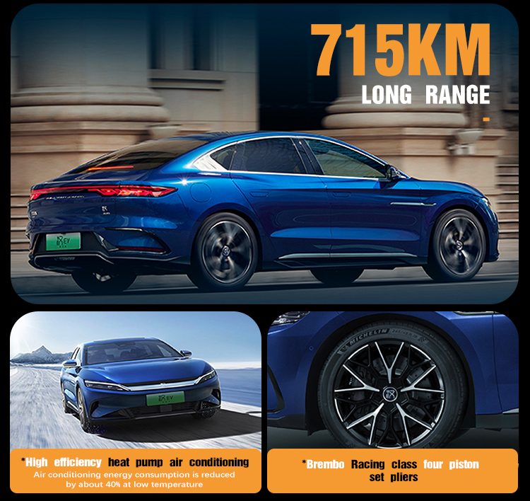 Byd Han 715KM 4WD Flagship Electric Cars Suv High Speed Byd Car 2023 Creation Edition April 2022 Size mm 4995*1910*1495