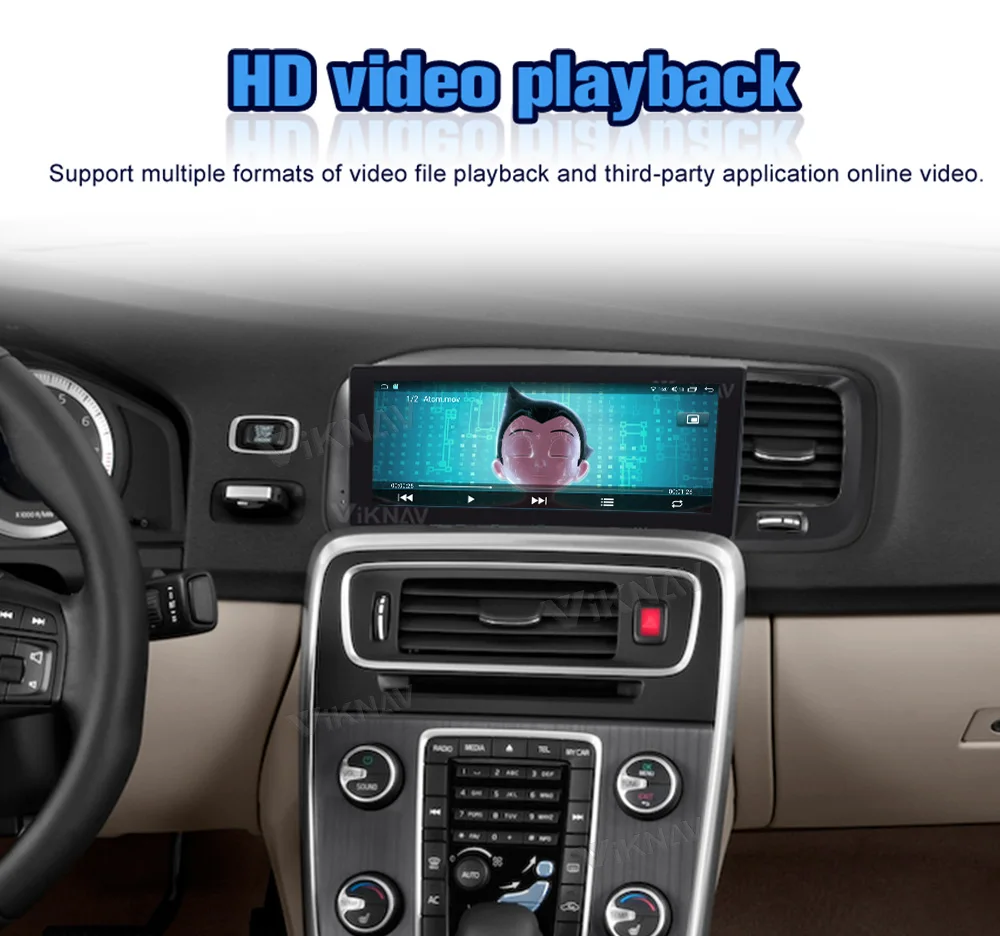 Viknav Car Radio For Volvo S60 (2011-2014) 8.8 inch Stereo Tesla Style Multimedia Player GPS Navigation DVD Head Unit
