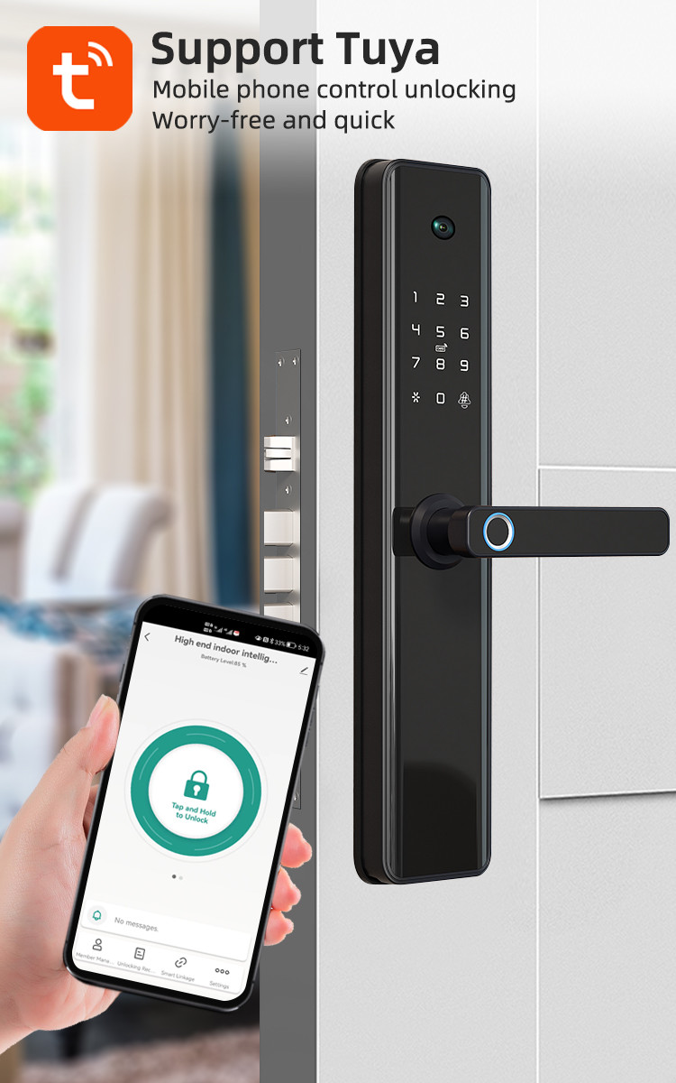 Smart Camera Door Lock Card Operated Wireless Enabled Fingerprint