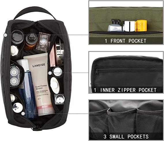 Lager Capacity Soft Smooth Durable Toiletry Bag Hanging Dopp Kit for Men Water Resistant Shaving Bag for Travel