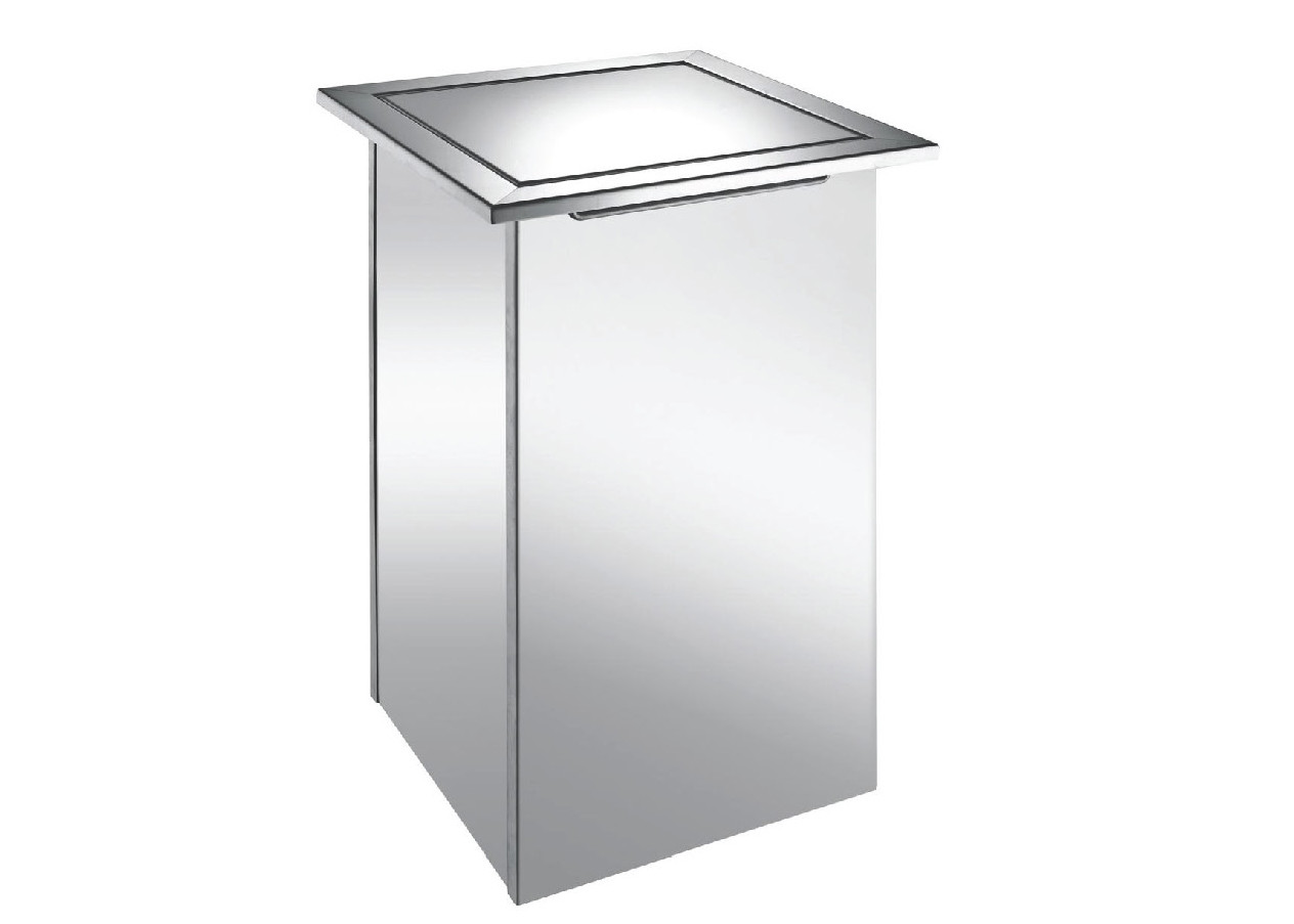 stainless Steel Metal material Public Bathroom Cabinet Trash Waste Bin Dustbin square design waste can With Cover