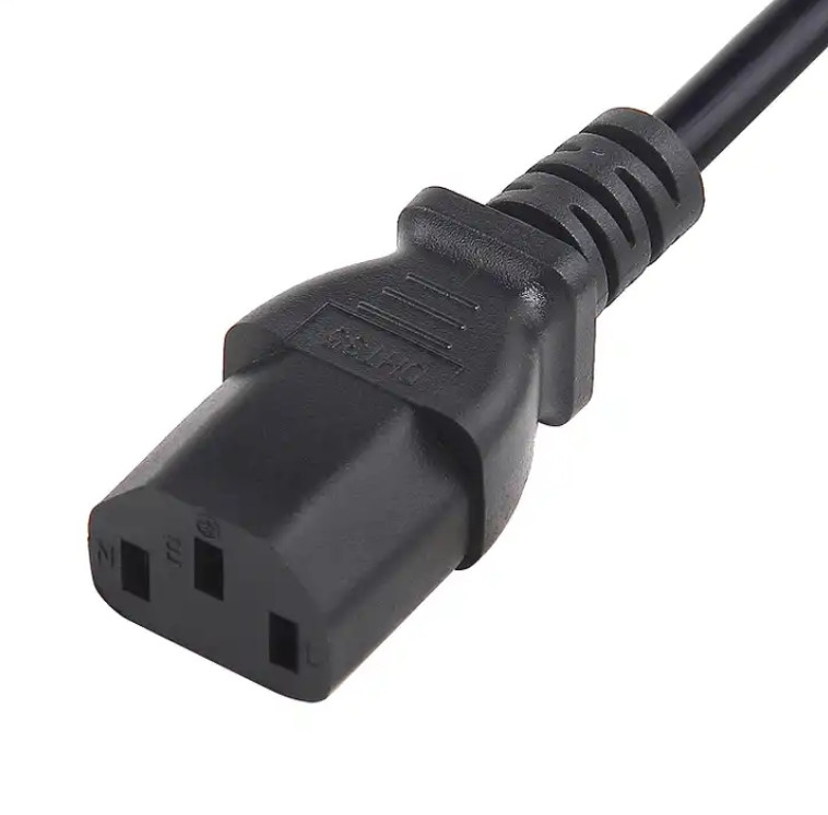 HENG-WELL US 3 Pin NEMA 5-15P Plug To IEC 320 C13 AC Power Cord Set PVC 1.8M 1800mm Black UL Power Cord