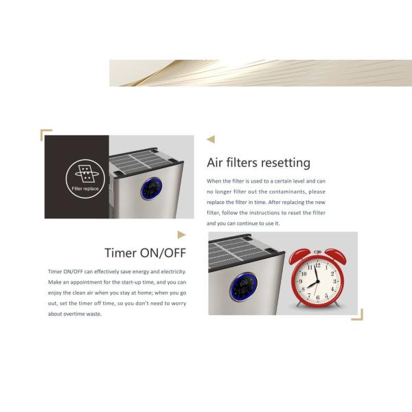 Class H13 Air Filter Nano Photocatalyst 52dB Air Purifier 330mm