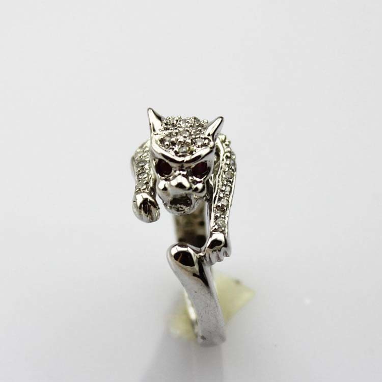 Women Jewelry 925 Silver Pave Clear Cubic Zirconia Animal Ring (S-RJ690)