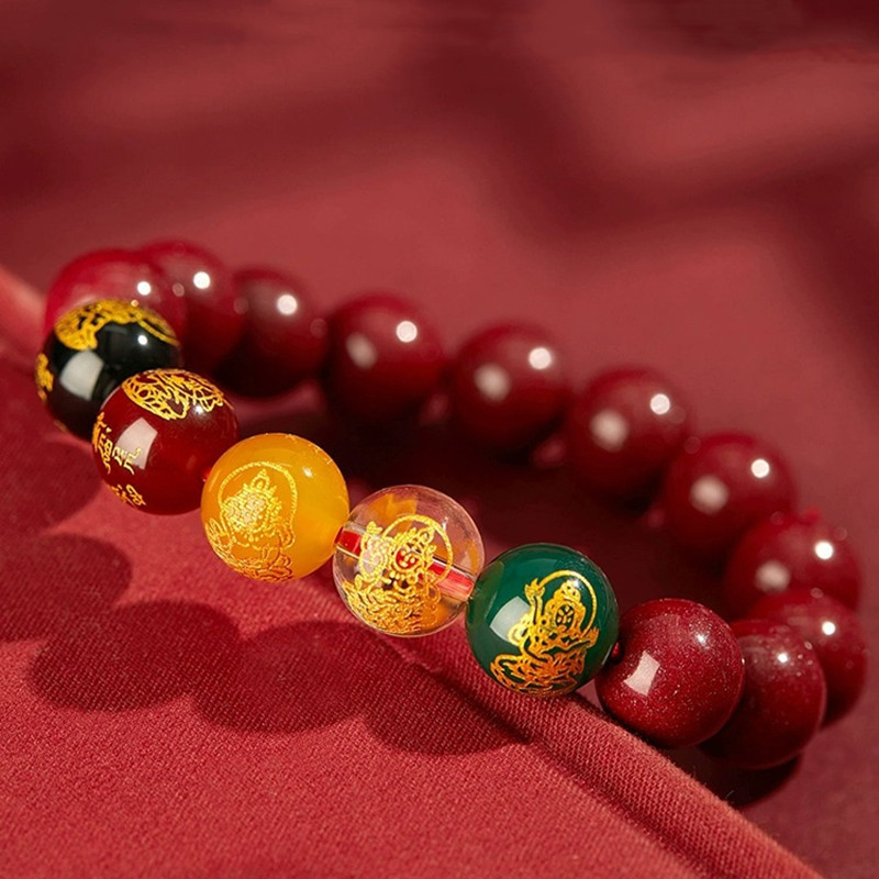 Feng Shui Bracelet Cinnabar Bracelet, Cinnabar PiXiu Bracelet Prayer Beads Dragon Protection Bracelet For Men Women, Red Bead Bracelets Jewelry Gifts